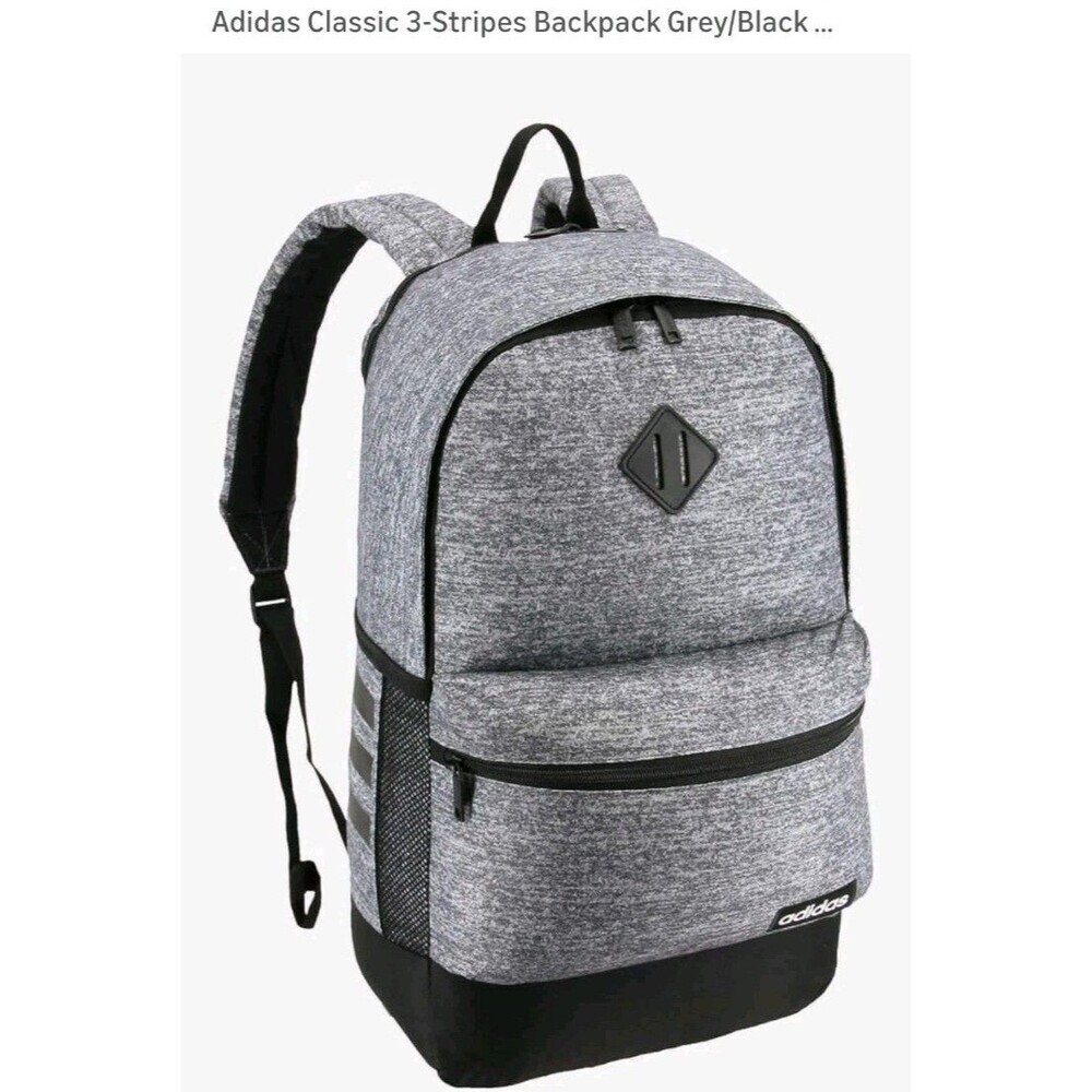 Adidas Backpack Gray/Black Shoulder Strap Utility Pockets.   New
